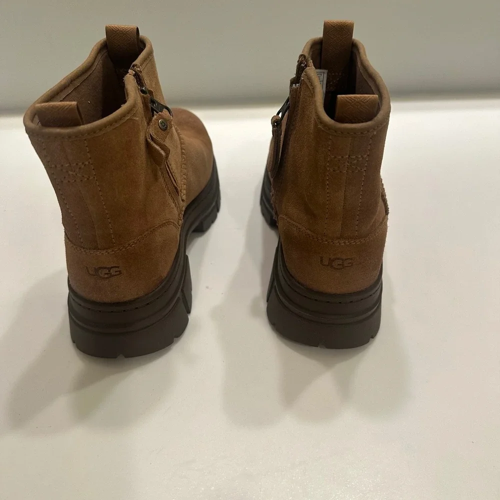 UGG Ashton Ankle Boots Chestnut Brown Suede Waterproof Lug Sole 1135017 Mens 7